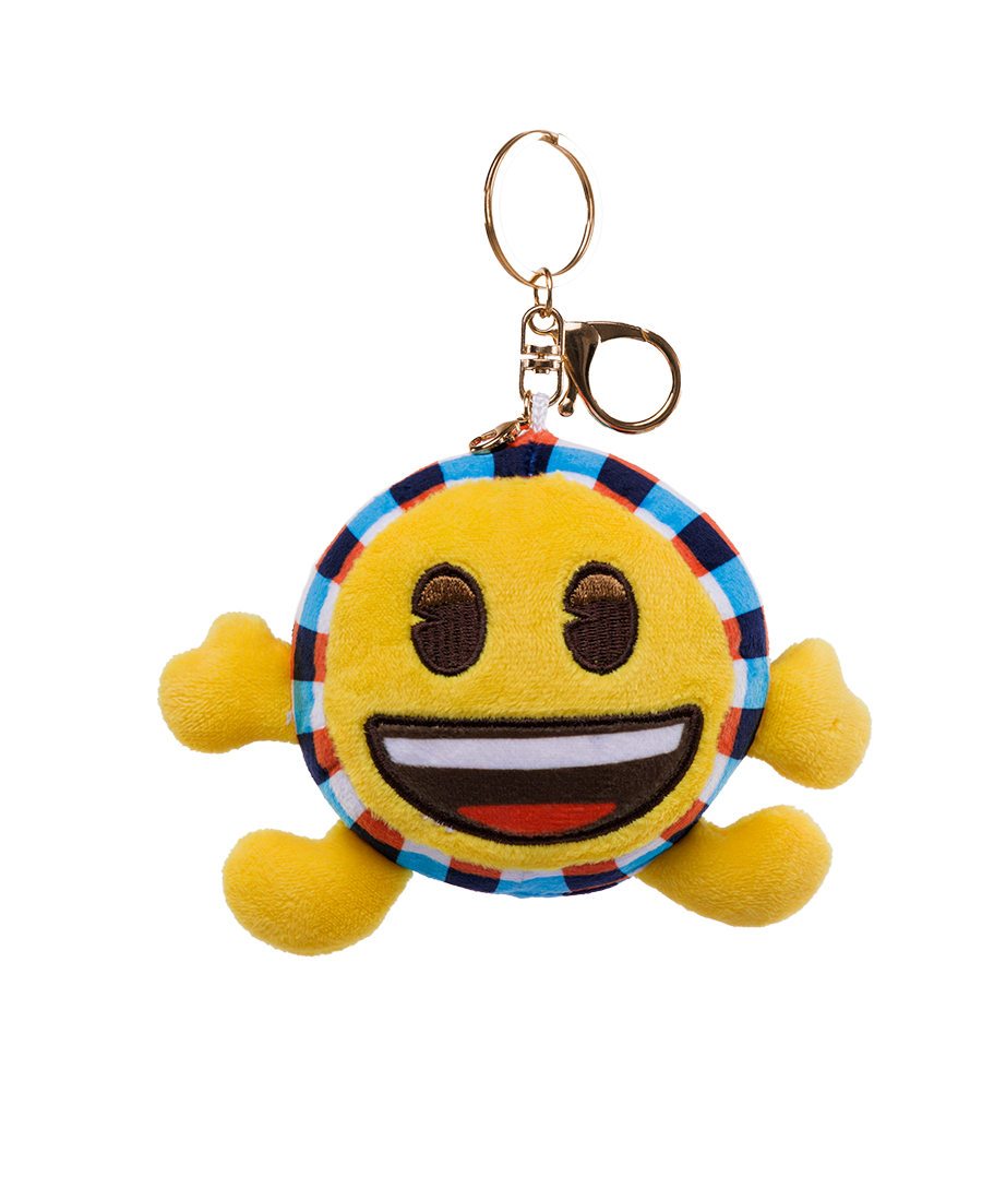 unis technology x emoji plush keychain happy face