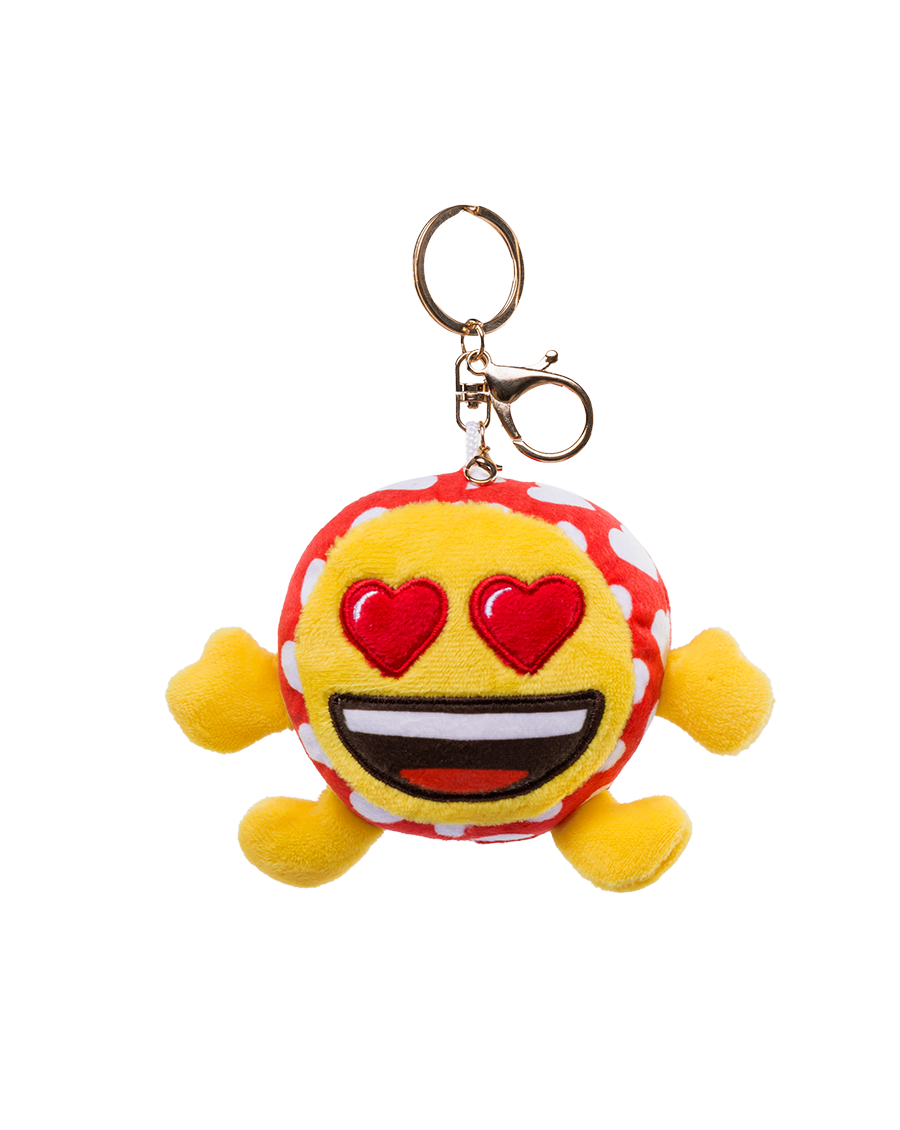 unis technology x emoji plush keychain heart eyes face