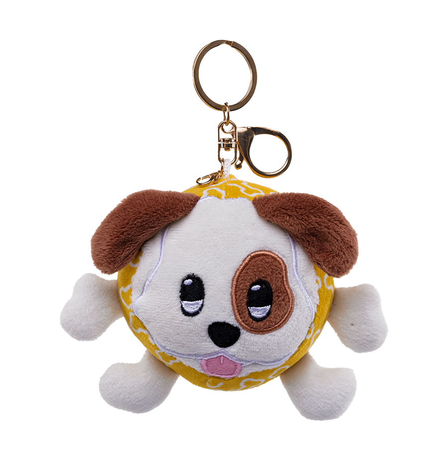 unis technology x emoji plush keychain dog face