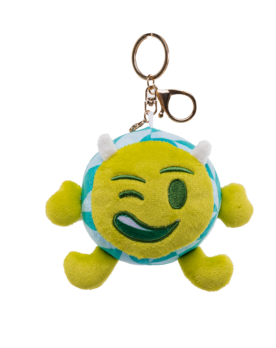 unis technology x emoji plush keychain green horn face
