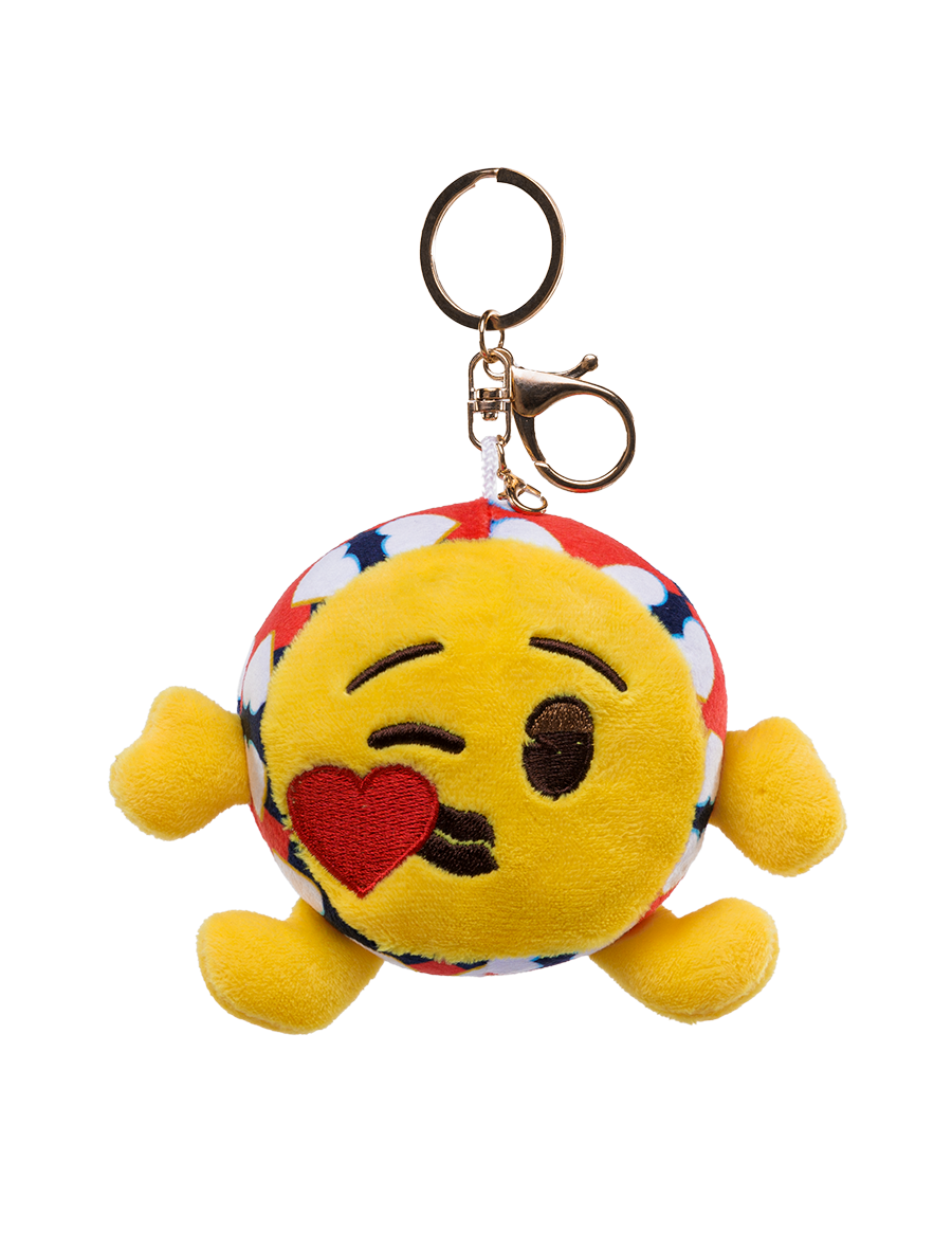 unis technology x emoji plush keychain kissing face