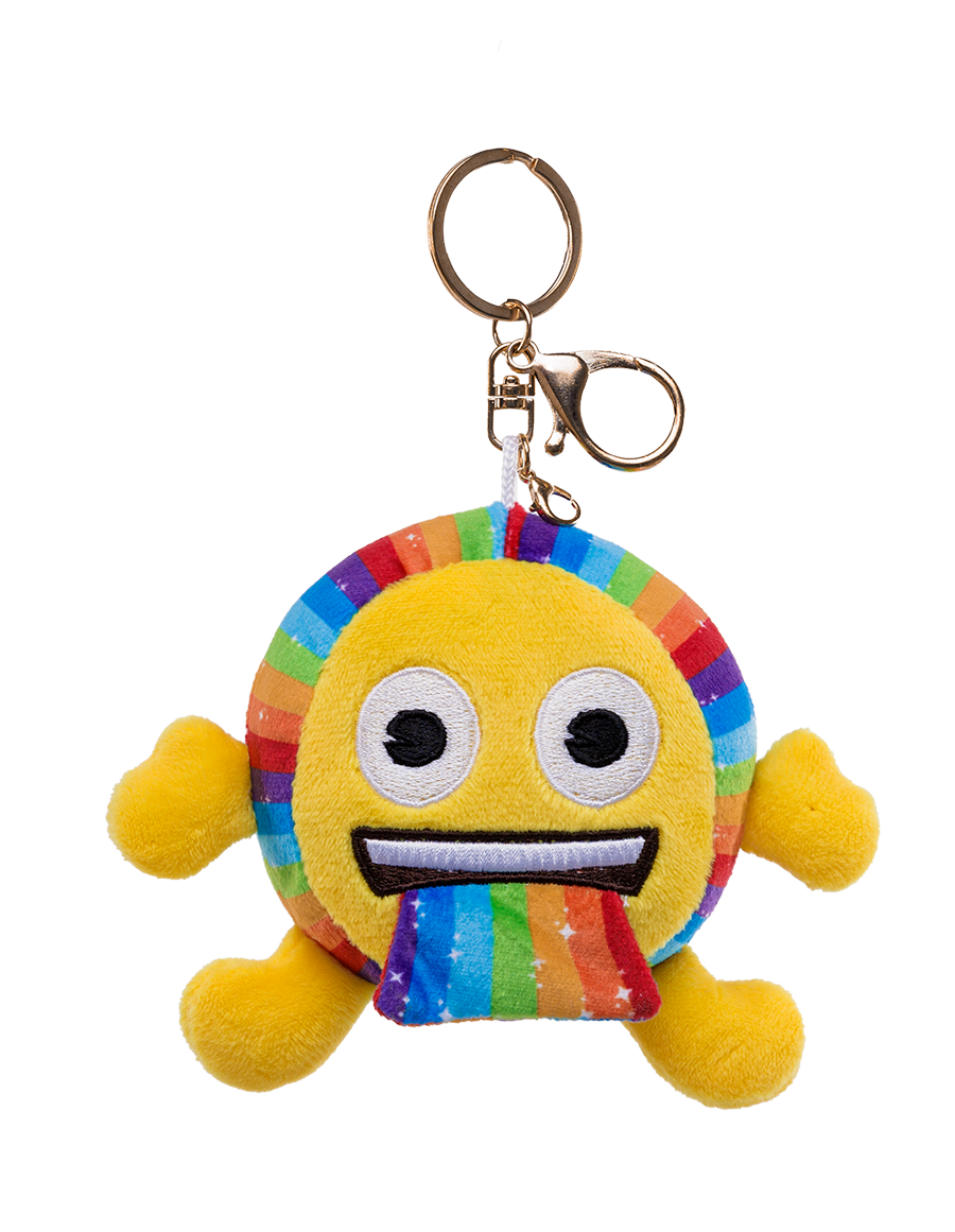 unis technology x emoji plush keychain rainbow face