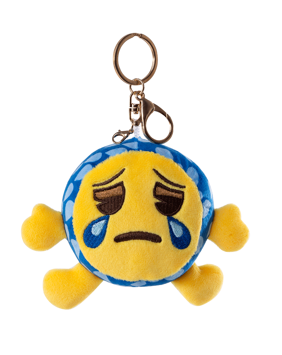 unis technology x emoji plush keychain crying face
