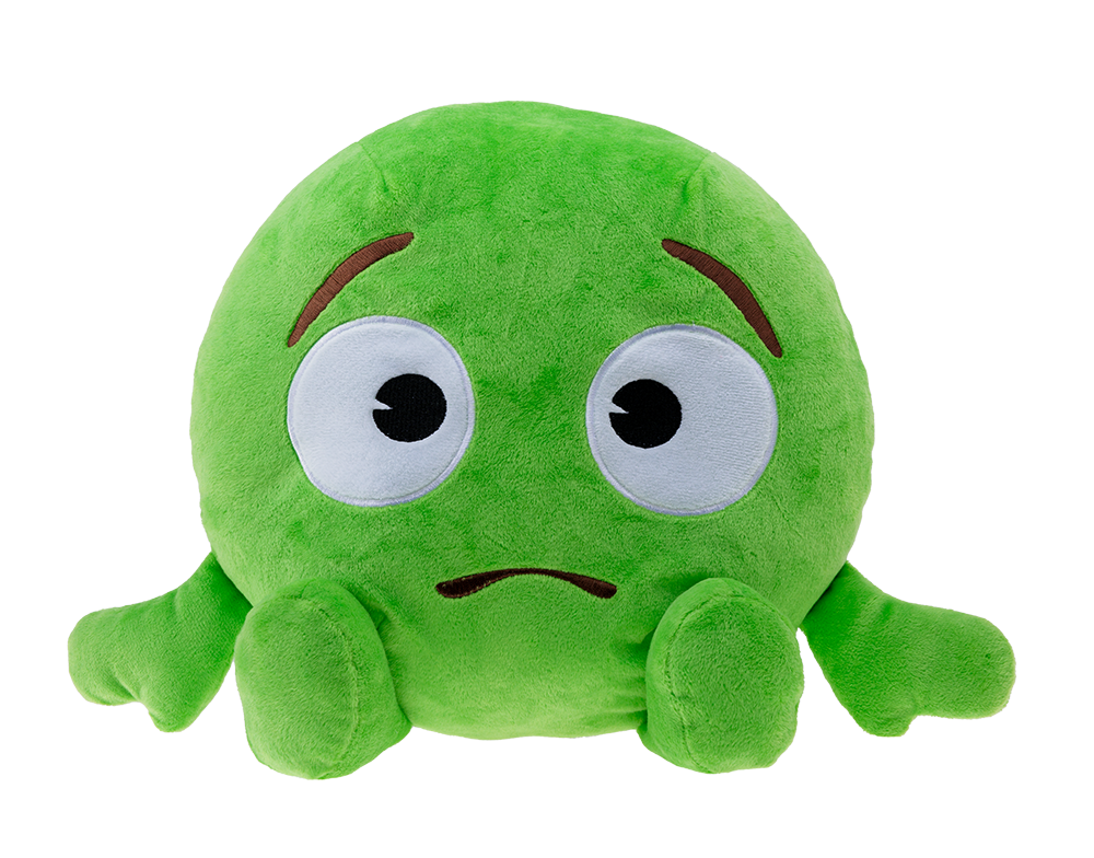 unis technology x emoji plush green panic face