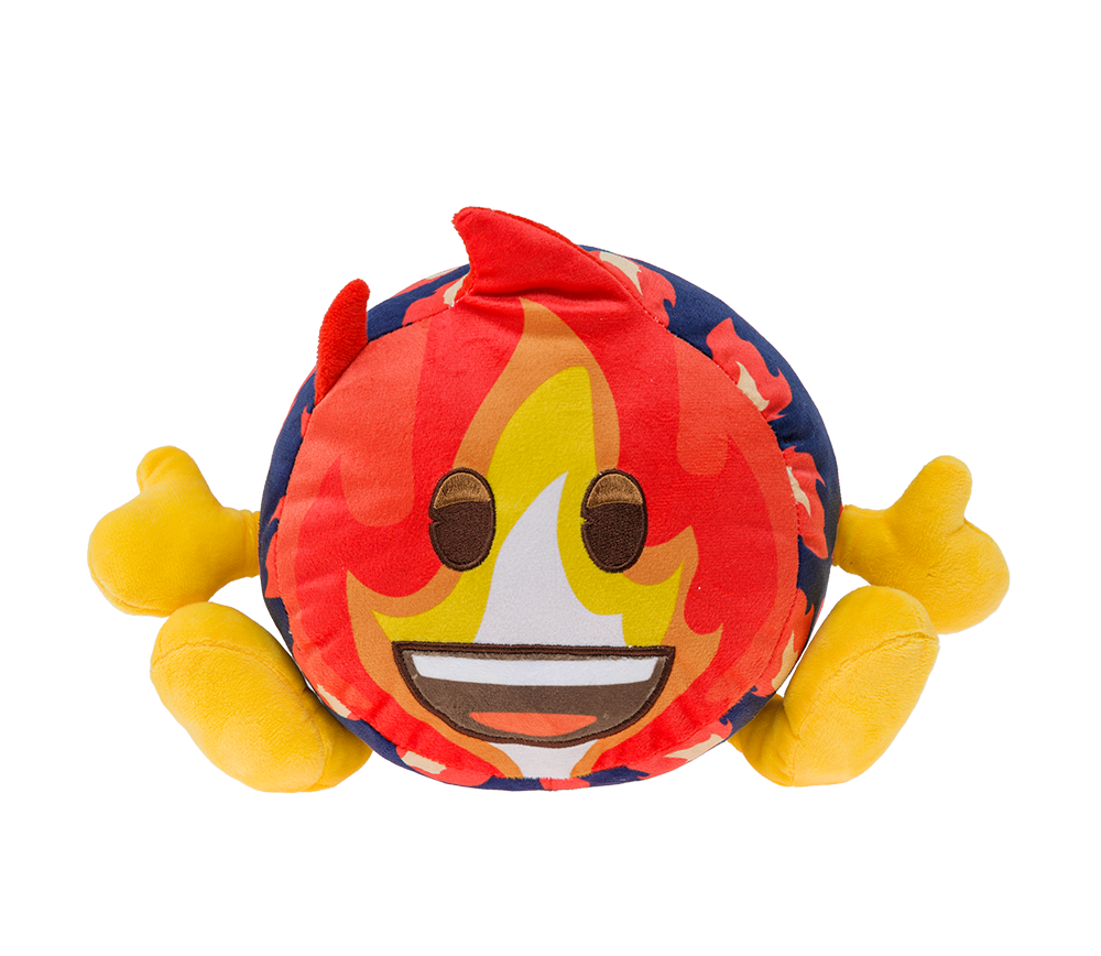 unis technology x emoji plush smiling fire face