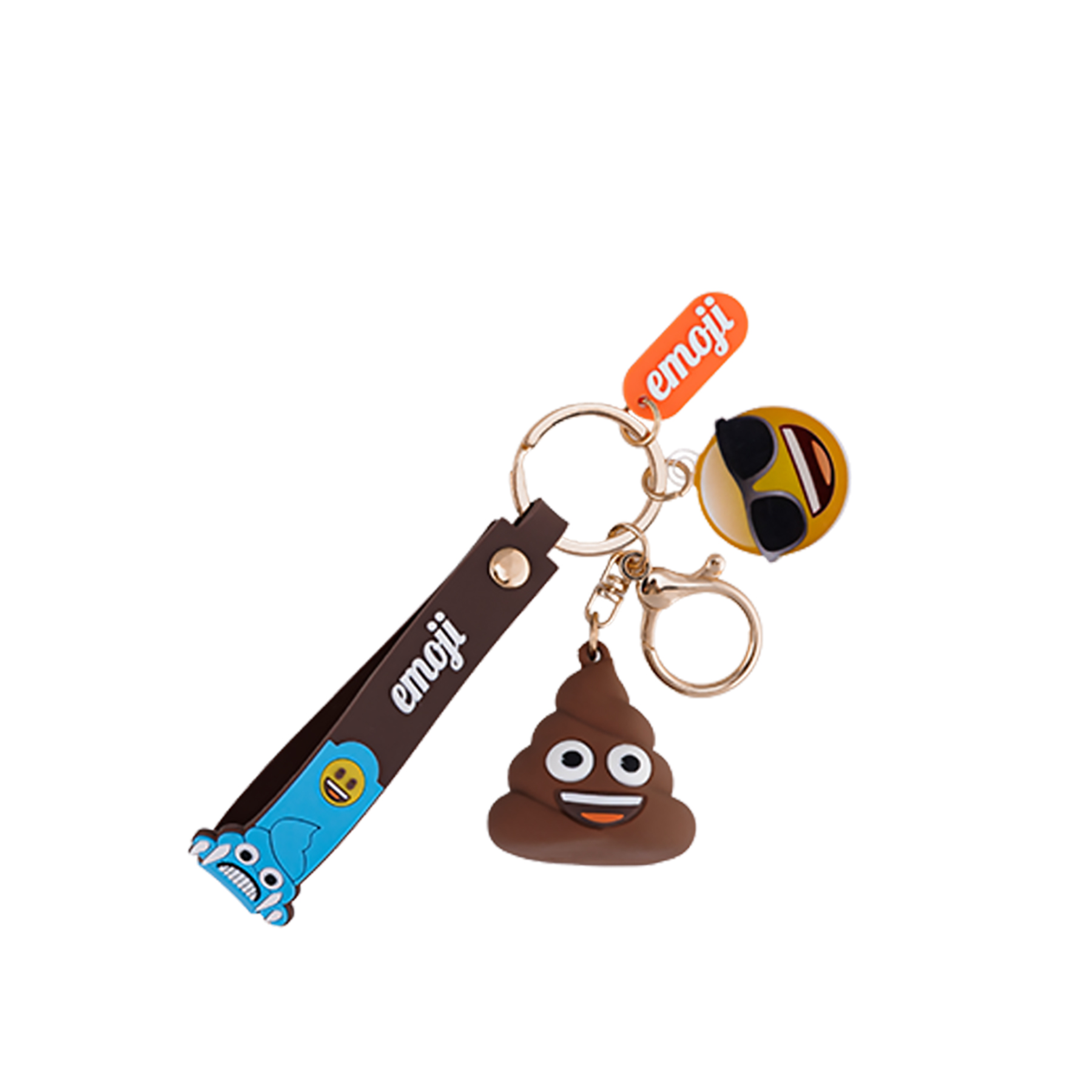 unis technology x emoji keychain poo face